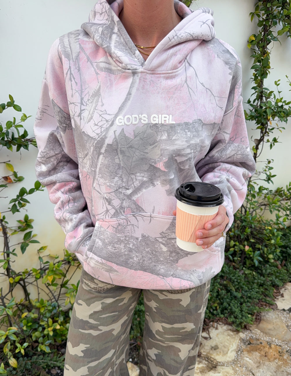 God's Girl Pink Camo Midweight Hoodie