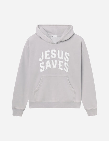 Jesus Saves Fog Grey Unisex Hoodie