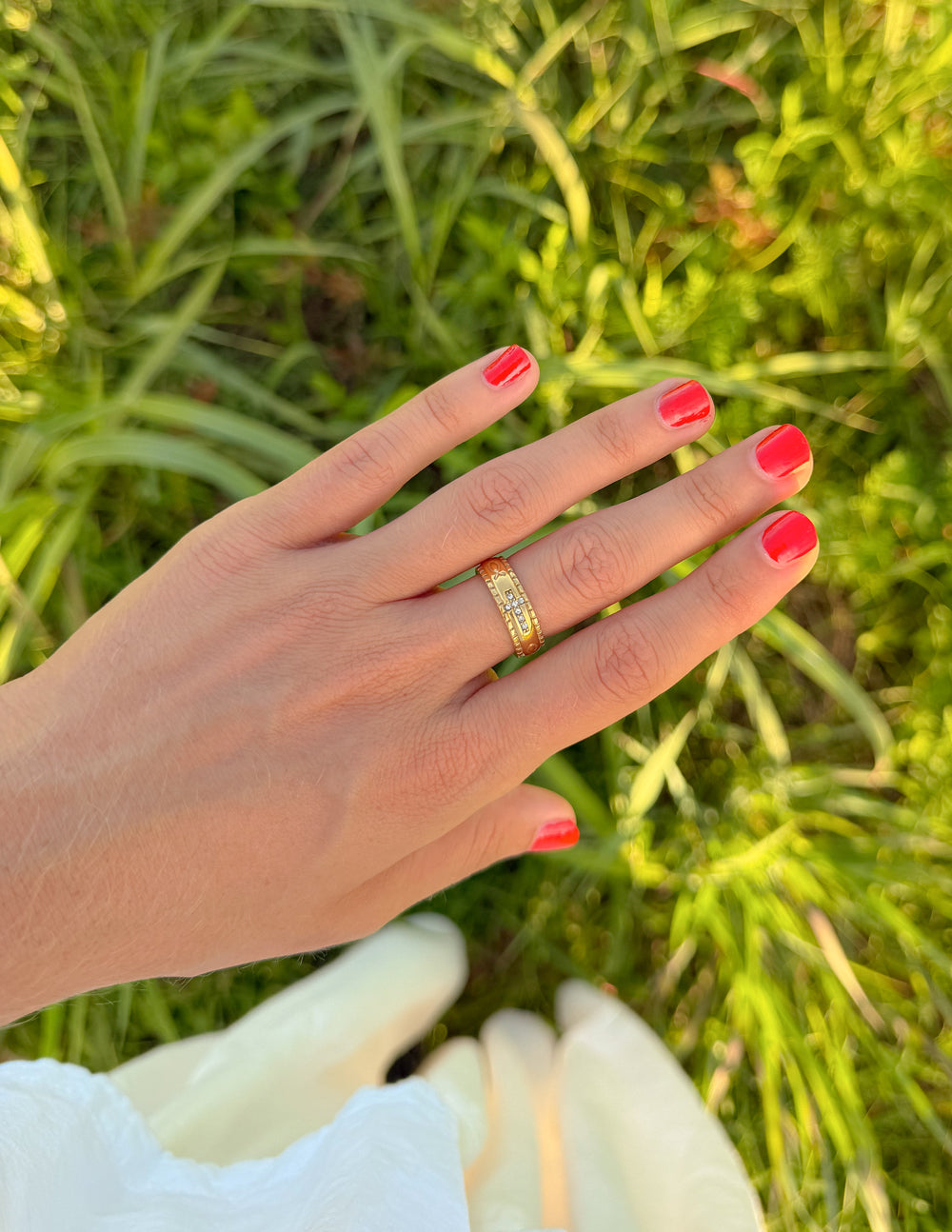 Jesus Fish Cross Gem Ring