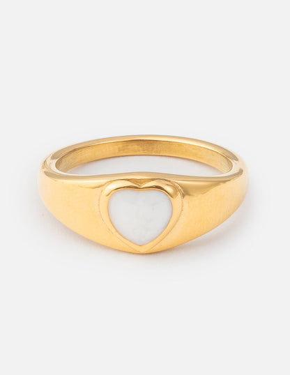 Devoted Heart Enamel Ring