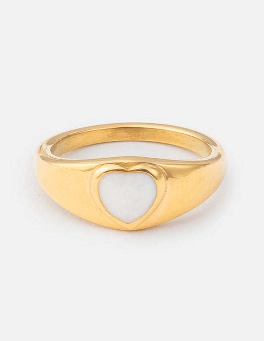Devoted Heart Enamel Ring