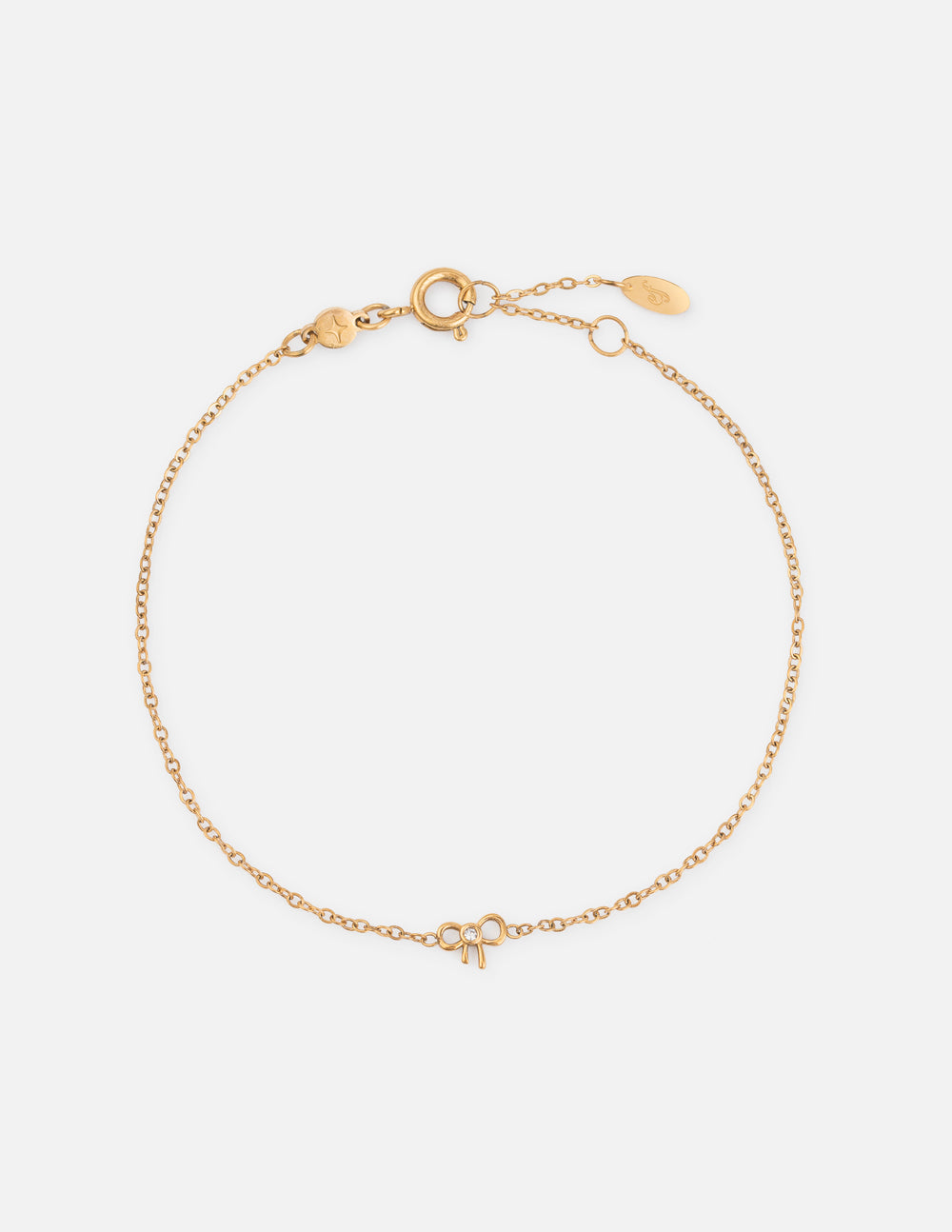 Dainty Bow Gem Link Bracelet