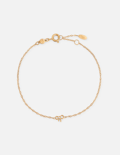 Dainty Bow Gem Link Bracelet