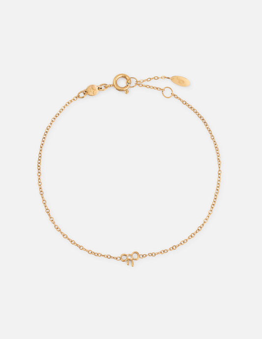 Dainty Bow Gem Link Bracelet