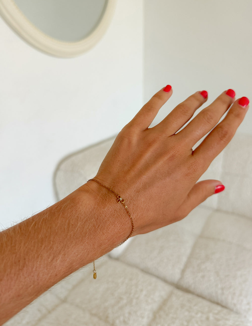 Dainty Bow Gem Link Bracelet