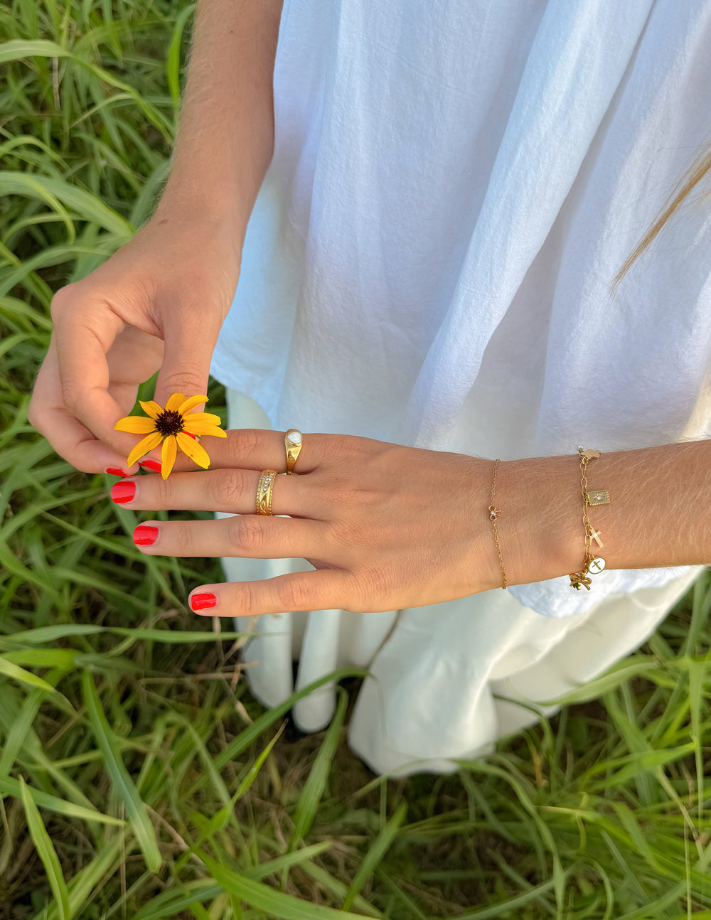 Dainty Bow Gem Link Bracelet