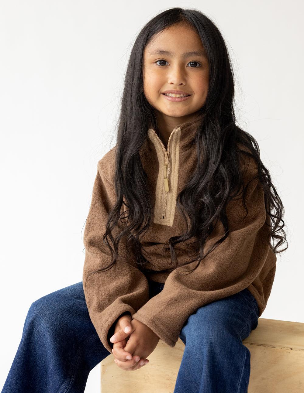Brown Fleece Kids Pullover